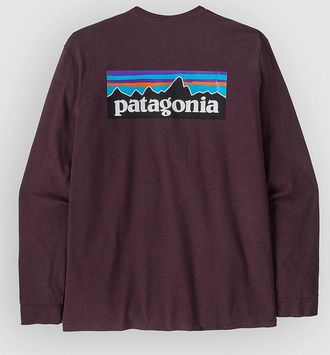 Patagonia P-6 Logo Responsibili T-Shirt manica Lunga rosso