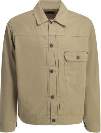 Beams Plus Digger Denim Jacket - Heren - Zomerjassen - Beige - L - Denim - Jassen