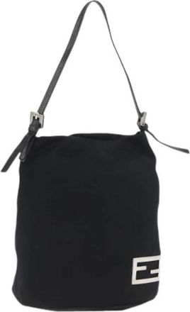 Fendi Pre-owned Bucket Bags, female, Black, Size: ONE SIZE Pre-owned Vintage Nylon Bucket Bag