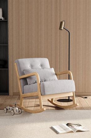 Living and Home Modern Buttoned Rocking Chair