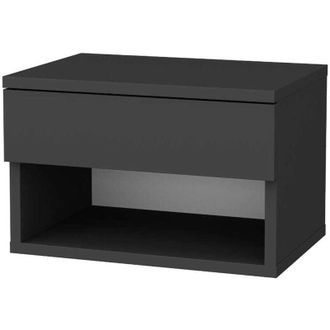 Dmora Comodino Serpente, Com&ograve; basso, Tavolino da notte, Mensola da letto, 45x29h32 cm, Antracite - Dmora