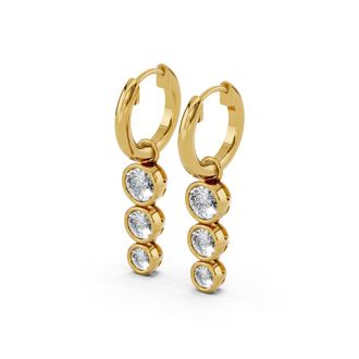 Diamond2Deal 18k Vermiel Plated Silver 1.36 Ct Round Lab Grown Diamond Hoop Earrings