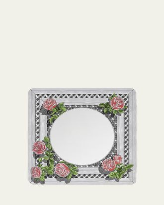 Fornasetti Square Frame With Flat Mirror - Musciarabia With Rose Color