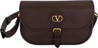 Valentino Garavani Kleine Antibes Leren Tas - Heren - Schoudertassen - Bruin - ONE Size - Leer - Tassen
