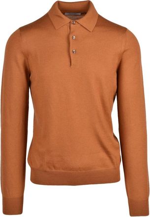 Gran Sasso Polo van gebreide stof - Heren - Polos - Bruin - M - Wol - Tops