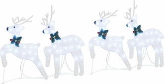 vidaXL Renos LED 4 pcs Plateado tela vidaXL