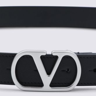 Valentino Garavani Mens Belts Black-Silver _le