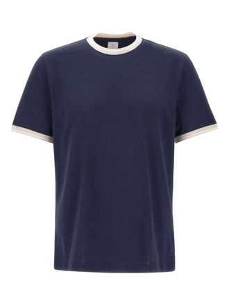 Eleventy contrasting-trim T-shirt - men - Cotton - 3XL - Blue