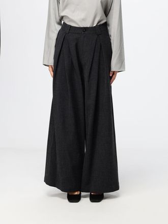 Eleh High-Waisted Wide Leg Cady Trousers with Pleats