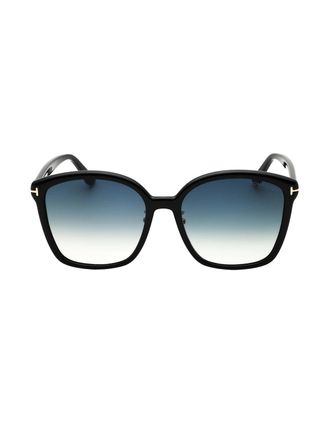 Tom Ford Womens Tom Ford Smoke Gradient Lens Shiny Black Sunglasses - Size: ONE size