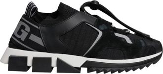 Dolce & Gabbana Zwarte Mesh Slip-On Sneakers - Dames - Sneakers - Zwart - 38 1/2 EU - Katoen - Schoenen