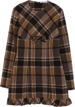Acne Studios check ruffled dress - Brown