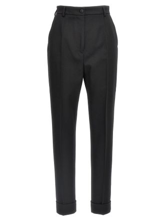 Dolce & Gabbana Black Virgin Wool Dress Womens Pants