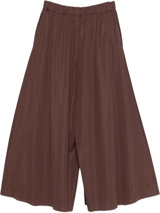 Pleats Please Issey Miyake Pantaloni Marrone-Donna