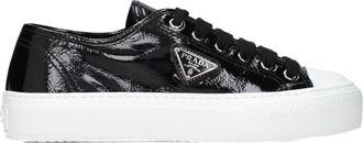 Prada Damess Lakleer zwarte sneakers