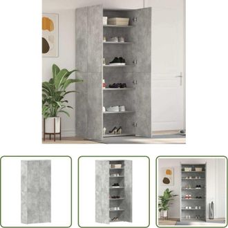 vidaXL Armadio per scarpe grigio - Mobile per scarpe Grigio 80 x 35.5 x 180 cm Legno multistrato