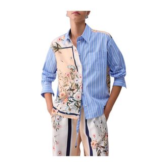 Liu Jo Printed Twill and Poplin Shirt - female - Liu Jo - Shirts - Multicolor - M - Blouses & Shirts