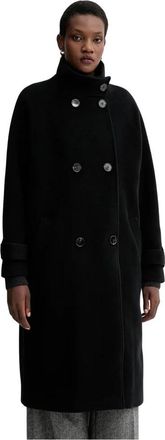 Sessun Abrigo de Lana - Coats - Mujer - Negro - XS