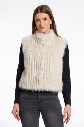 Rino&Pelle Kurzweste RINO & PELLE DAVA, Damen, Gr. 42, beige (birch), Pl&uuml;sch, Obermaterial: 100% Polyester. Futter: 100% Polyester, unifarben, regular fit taille