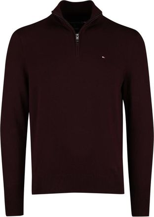Tommy Hilfiger Truien & Vesten, Heren, Bruin, S, Katoen, Cotton Cashmere Quarter-Zip Sweater