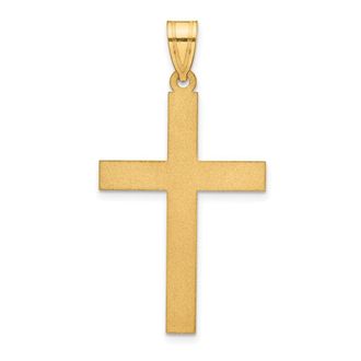 Diamond2Deal 14k Yellow Gold Sandblasted Cross Pendant