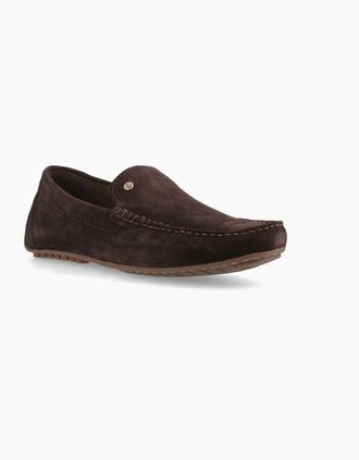 Hush Puppies Mens Hush Puppies Ralph Suede Leather Mens Brown Loafers - Size: UK 12 / eu 47 / us 14