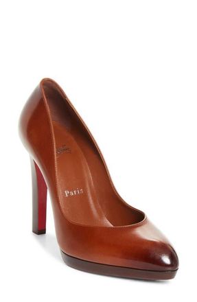Christian Louboutin Fannylove Alta Pump in Dark Carmine/Brown at Nordstrom, Size 10.5Us