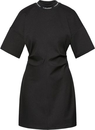 Calvin Klein Jeans Abito T-Shirt a coste con logo - - Dresses - Donna - Nero - M