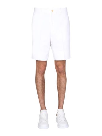 Alexander McQueen White Solid Shorts