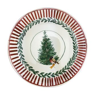 Arcucci Set of 6 deep plates 25 cm Christmas red