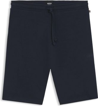 HUGO BOSS Pyjamahose BOSS Rib Shorts, Herren, Gr. S, N-Gr, blau (dunkelblau 403), Jersey, Obermaterial: 98% Modal, 2% Elasthan, unifarben, Basic lang, Hosen Pyj