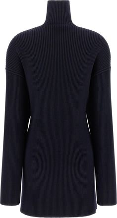 Balenciaga Womens Blue Wool Short Dress