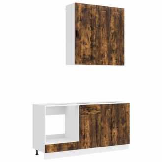 vidaXL Unidad De Cocina Kalmar 5 Uds. Roble Ahumado Vidaxl