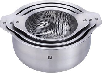 J.A. Henckels International Zwilling Ja Henckels Prep 6Pc Brushed Stainless Steels Nesting Bowls & Strainers Set