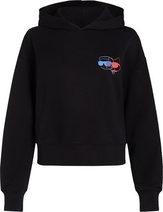 Karl Lagerfeld Ikon colour-pop cropped hoodie - Black