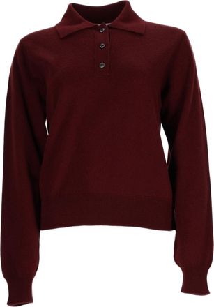 Maison Margiela Bordeaux Virgin Wool Long-Sleeve Polo Shirt