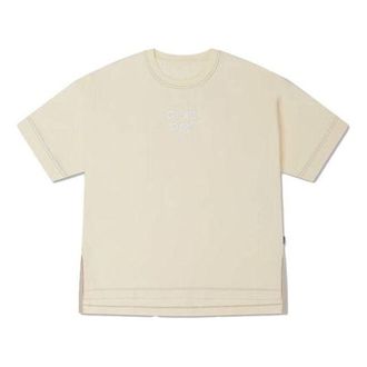 Converse (WMNS) Converse Contrast Stitch Slit Logo T-Shirt Beige 10025874-A02