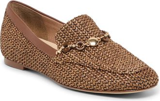 Dolce Vita Kiala Embellished Raffia Loafer in Chocolate Raffia at Nordstrom, Size 9.5