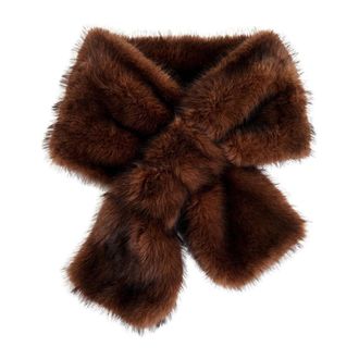 Vicolo Accessoires, Dames, Bruin, ONE Size, Fox-effect faux-fur stola