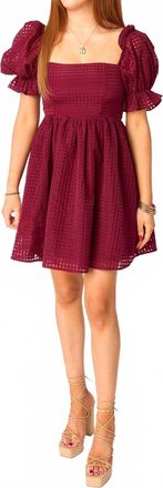 BuddyLove Faye Babydoll Dress In Maroon