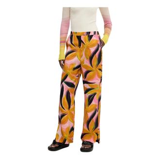 Desigual Broeken, Dames, Veelkleurig, S, Nylon, EOS Wijde Broek
