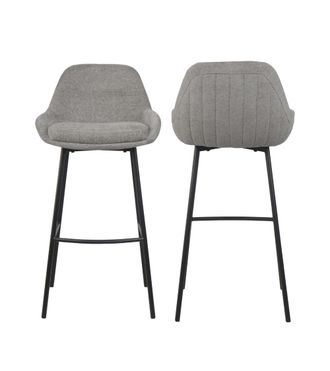 Home Heavenly Pack de 2 taburetes con respaldo en tela gris 100 x 49 x 52 cm
