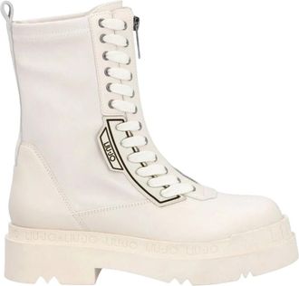 Liu Jo Love 22 Enkellaarsjes - Dames - Veterlaarzen - Beige - 39 EU - Leer - Schoenen
