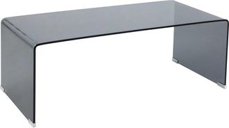 Oviala Mesa de centro de 110 cm de largo en vidrio templado negro