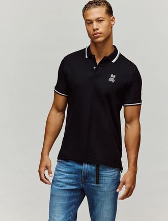Psycho Bunny Mens Bryn Pique Polo 001 BLACK / XXXL