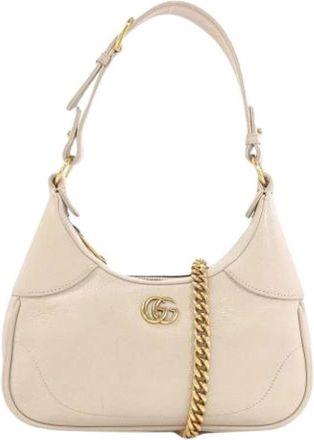Gucci Pre-owned Vintage Schoudertas - Dames - Vintage Schoudertas - Beige - ONE Size - Leer - Vintage