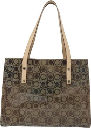 Ferragamo Gancini Tote Vinyl Synthetic Tote Bag Bag (Pre-Owned)