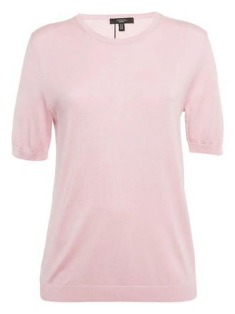 Max Mara blend ribbed hem T-shirt - Pink