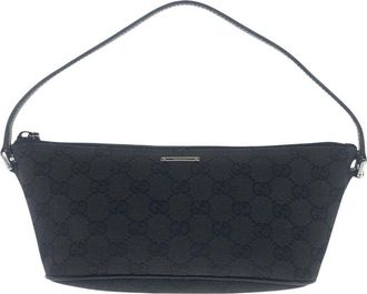 Gucci Black GG Canvas & Leather Handbag (Authentic Pre-Loved)