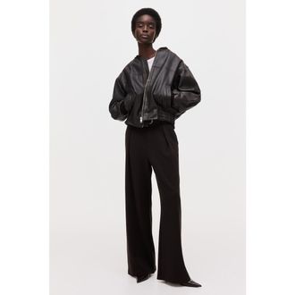 H&M Belted ponte pants in Dark Brown at Nordstrom, Size Xx-Small